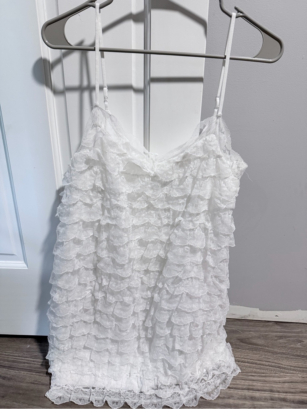 Crystal Doll White Lace Cami Dress Size Large